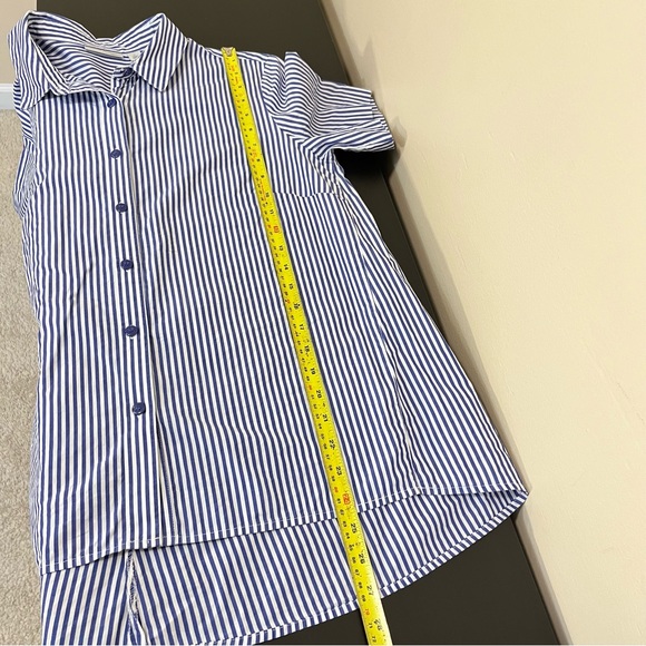 Halogen Women’s Blue and White Stripes Button Up Shirt - Picture 9 of 10